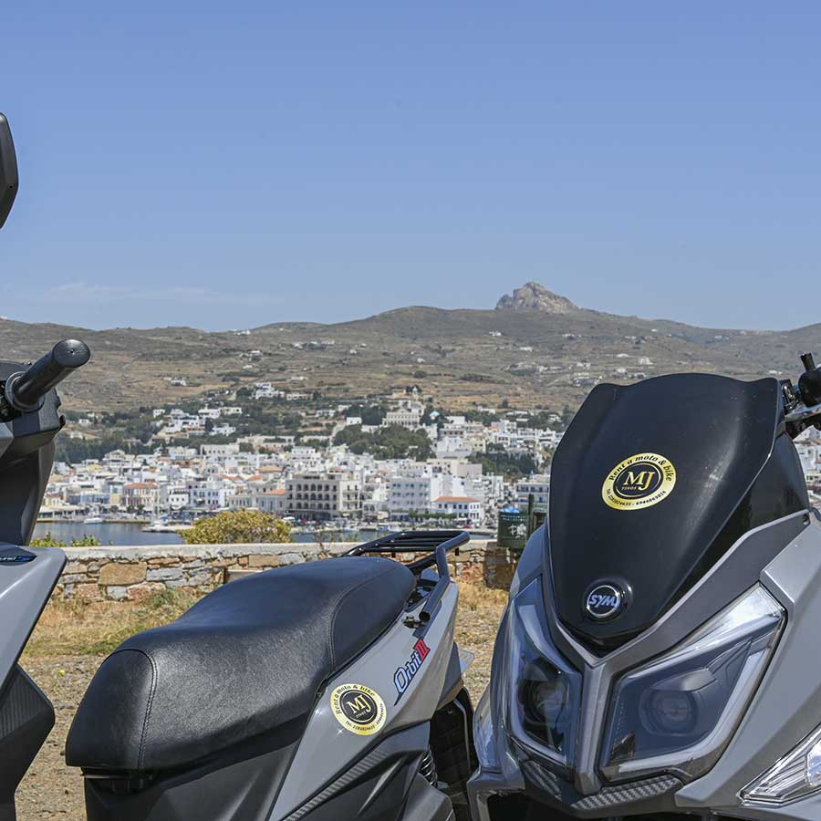 mj rent a moto bike in Tinos